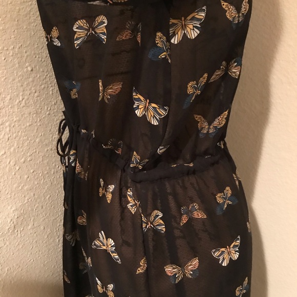 H&M Conscious Collection Black Boho Chiffon Butterfly Dress - Picture 3 of 12